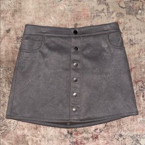 Express Charcoal Button-Down Mini Skirt